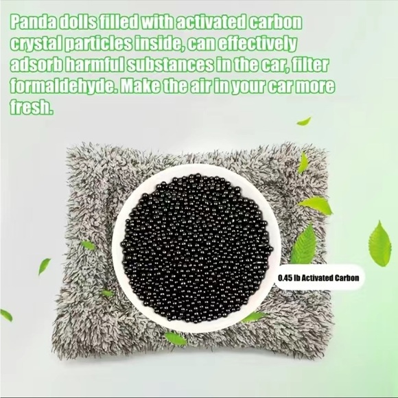Sleeping Panda Car Ornament, Carbon Bamboo Charcoal Bag Air Filter Air Freshener - Picture 3 of 6